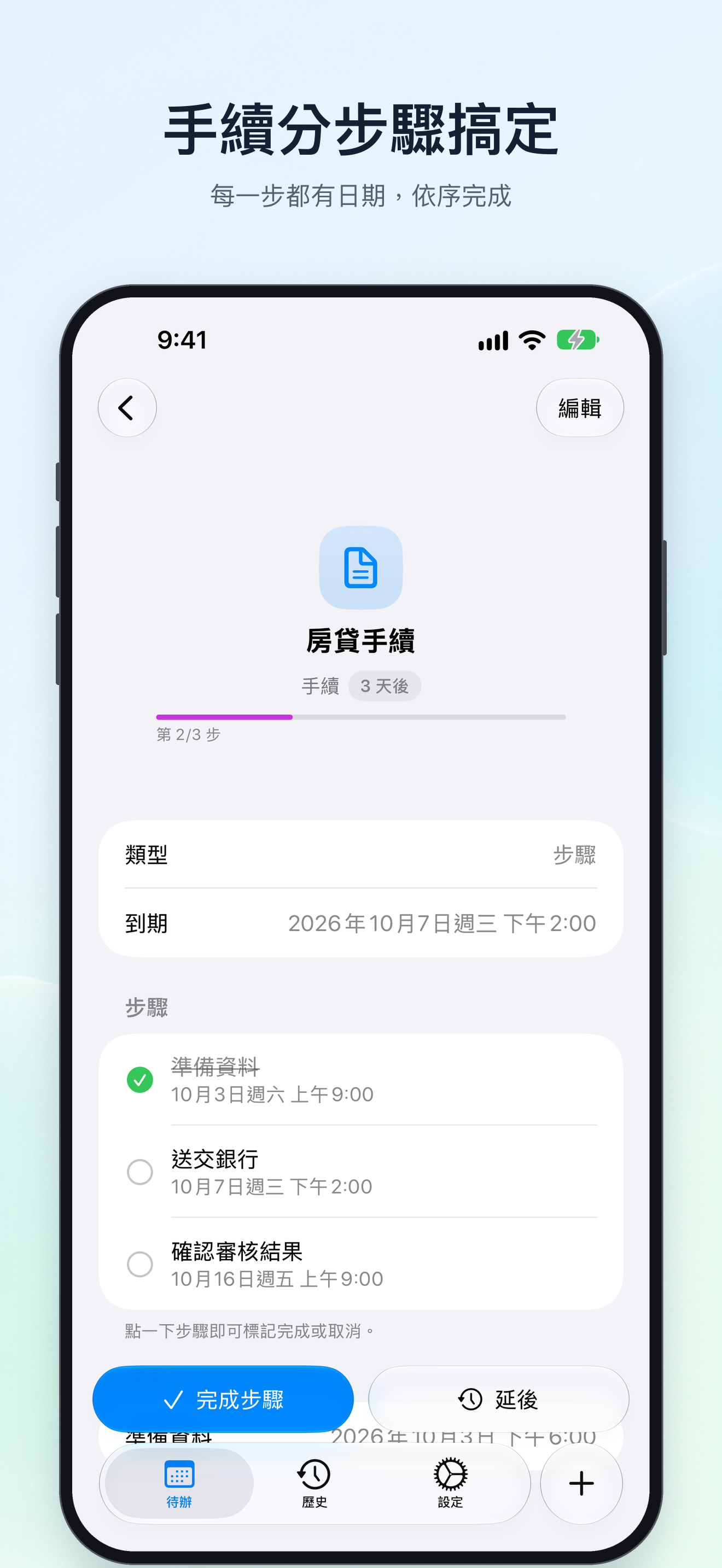 手續分步驟搞定