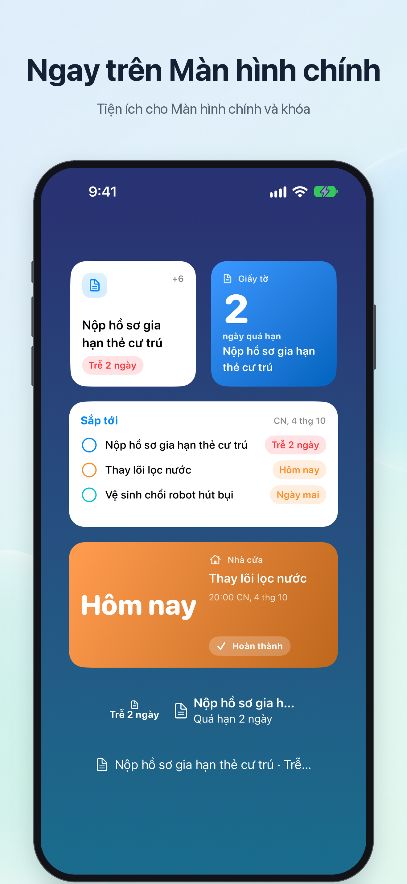 Ngay trên Màn hình chính